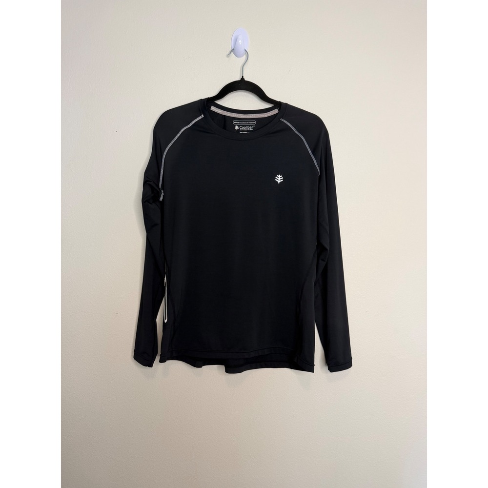 Coolibar Men's UPF 50+ Sun Protection Long Sleeve Shirt Black Large Side Pocket